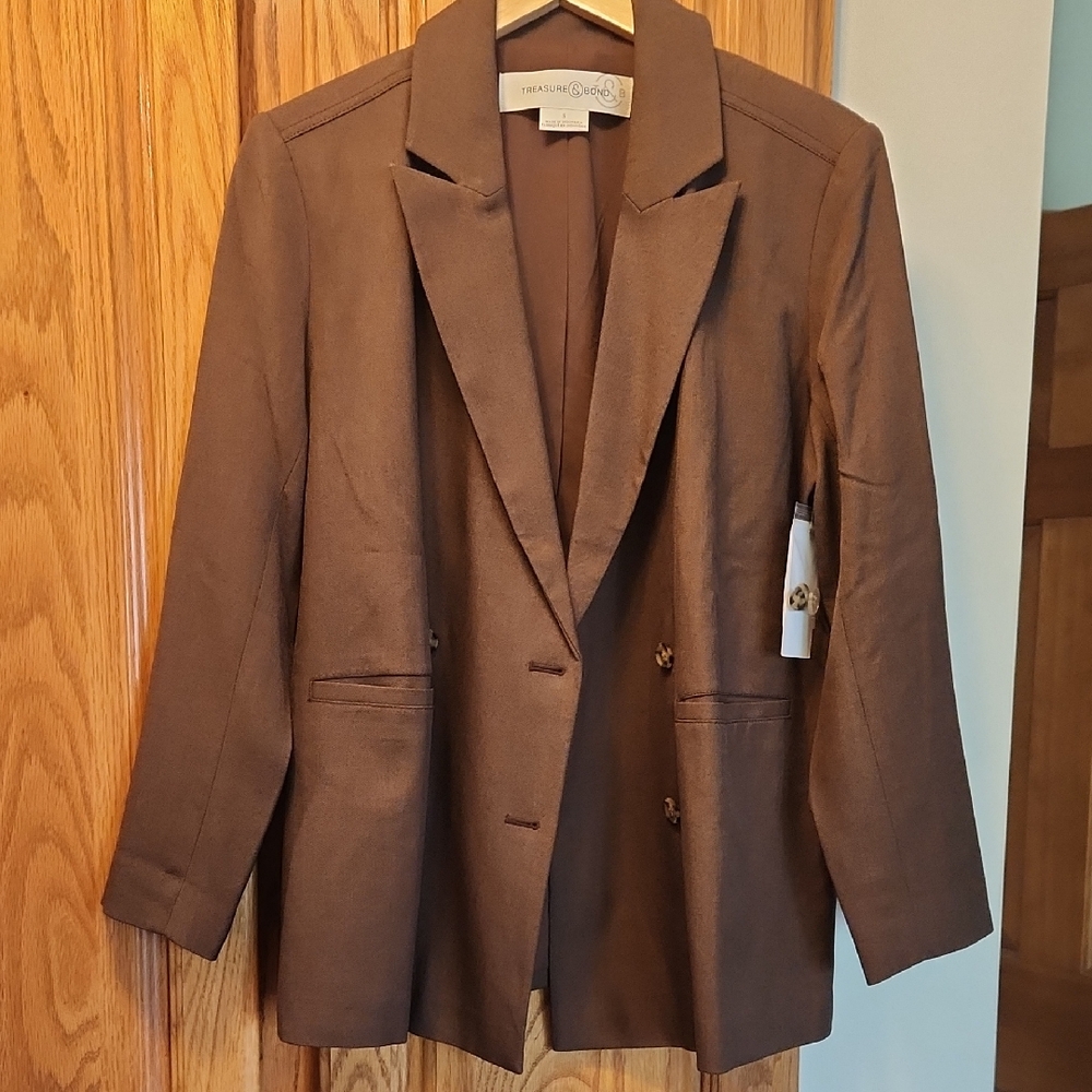Treasure & Bond Chocolate Brown Blazer
